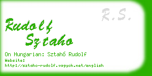 rudolf sztaho business card
